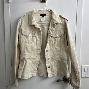 Bebe Beige stretch light weight corduroy jacket